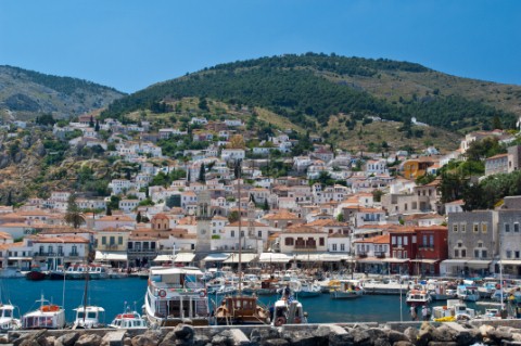 Hydra harbour Hydra Island Greece