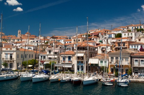 Hydra harbour Hydra Island Greece