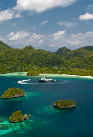 Cruising in Indonesia elevated view of Wayag Raja Ampat Islands