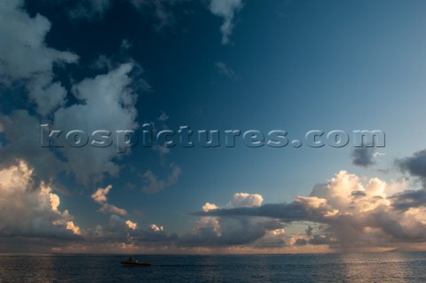 Small power boat in Tahiti