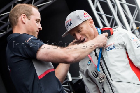 Prize giving ceremonyPrince William Duke of CambridgeJimmy Spithill Skipper and Helmsman