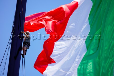 130221  Auckland NZL36th Americas Cup presented by PradaPRADA Cup 2021  DocksideFabrizio Lisco Mast 