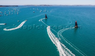 20/02/21 - Auckland (NZL)36th America’s Cup presented by PradaPRADA Cup 2021 - Final Day 3Luna Rossa Prada Pirelli Team, Ineos Team UK, Spectator Boats