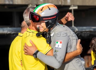 Jimmy Spithill. Prada crew celebrate winning the Prada Cup Challenger Series