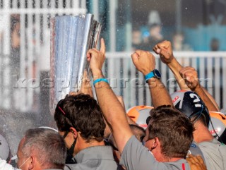 21/02/21 - Auckland (NZL)36th America’s Cup presented by PradaPRADA Cup 2021 - Final Day 4Luna Rossa Prada Pirelli Team receive PRADA Cup Trophy