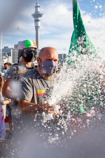 21/02/21 - Auckland (NZL)36th America’s Cup presented by PradaPRADA Cup 2021 - Final Day 4Luna Rossa Prada Pirelli Team recieves the PRADA Cup Trophy, Max Sirena (Team Director & Skipper - Luna Rossa Prada Pirelli Team)