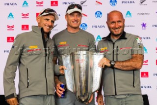 21/02/21 - Auckland (NZL)36th America’s Cup presented by PradaPRADA Cup 2021 - Press ConferenceFrancesco Bruni (Sailor - Luna Rossa Prada Pirelli Team), James Spithill (Sailor - Luna Rossa Prada Pirelli Team), Max Sirena (Team Director & Skipper - Luna Rossa Prada Pirelli Team)