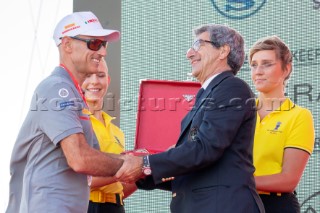 23/02/21 - Auckland (NZL)36th America’s Cup presented by PradaPRADA Cup 2021 - Prizegiving CeremonyAgostino Randazzo (Commodore of the Circolo della Vela Sicilia), Francesco Bruni (Sailor - Luna Rossa Prada Pirelli Team)