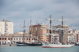 Tall ships Oosterschelde and Astrid at anchor