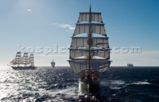 Alexander von Humboldt, Germany Previous Names: Reserve Sonderburg, Reserve Holtenau, Kiel, Confidentia; Home Port: Bremerhaven; Rig: BARQUE; Year Built: 1906/1988; Shipyard: Werft AG Weser Bremen, Germany; LOA: 62.55 m)