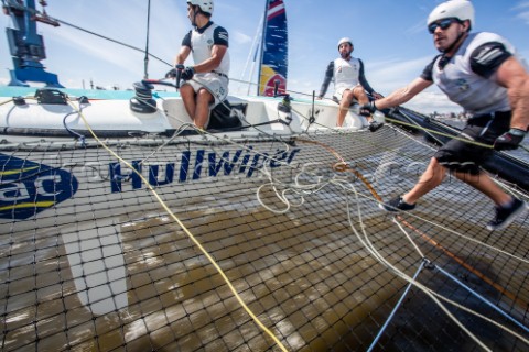 2015 Extreme Sailing Series  Act 5  HamburgGAC Pindar skippered by Seve Jarvin AUS and crewed by Ada