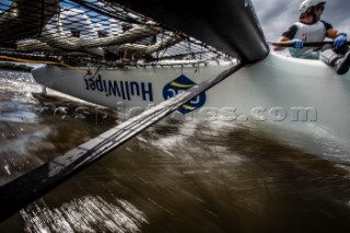 2015 Extreme Sailing Series - Act 5 - Hamburg.GAC Pindar skippered by Seve Jarvin (AUS) and crewed by Adam Minoprio (NZL), Marcus Ashley-Jones (AUS), James Wierzbowski (AUS) and James Corrie (AUS).