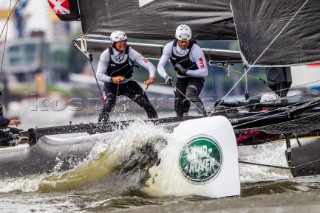 2015 Extreme Sailing Series - Act 5 - HamburgLino Sonego Team Italia skippered by Lorenzo Bressani (ITA) and crewed by Enrico Zennaro (ITA), Stefano Rizzi (ITA), Stefano Ciampalini (ITA) and Manuel Modena (ITA)