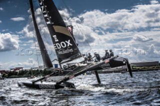 2015 Extreme Sailing Series - Act 5 - HamburgLino Sonego Team Italia skippered by Lorenzo Bressani (ITA) and crewed by Enrico Zennaro (ITA), Stefano Rizzi (ITA), Stefano Ciampalini (ITA) and Manuel Modena (ITA)