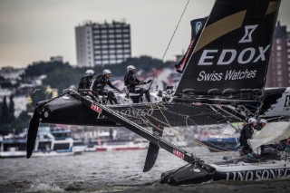 2015 Extreme Sailing Series - Act 5 - HamburgLino Sonego Team Italia skippered by Lorenzo Bressani (ITA) and crewed by Enrico Zennaro (ITA), Stefano Rizzi (ITA), Stefano Ciampalini (ITA) and Manuel Modena (ITA)