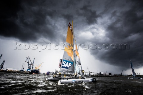 2015 Extreme Sailing Series  Act 5  HamburgSAP Extreme Sailing Team skippered by Jes GramHansen DEN 