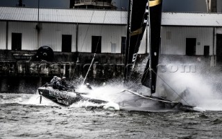 2015 Extreme Sailing Series - Act 5 - HamburgLino Sonego Team Italia skippered by Lorenzo Bressani (ITA) and crewed by Enrico Zennaro (ITA), Stefano Rizzi (ITA), Stefano Ciampalini (ITA) and Manuel Modena (ITA)