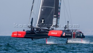 Americas Cup arrives in Muscat.Practice race.Louis Vuitton Americas Cup World Series Oman 2016. First day of racing. ORACLE TEAM USA Skipper and Helmsman - Jimmy SpithillGeneral Manager - Grant SimmerTeam Founder - Larry Ellison (also Executive Chairman of the Board and Chief Technology Officer of ORACLE Corporation)Jimmy Spithill, Tom Slingsby, Kyle Langford, Kinley Fowler, Sam Newton. Muscat ,The Sultanate of Oman.