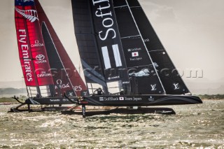 Louis Vuitton Americas Cup World Series 2016 Oman. Emirates Team New Zealand, Glenn Ashby, Pete Burling, Ray Davies, Blair Tuke, Guy Endean.Muscat ,The Sultanate of Oman.