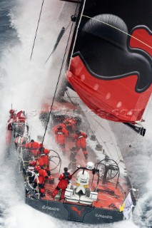 11OCT08. Il Mostro leaves Alicante for the start of Leg 1 of the Volvo Ocean Race 2008-09. Next stop is Cape Town in 6500NM (ETA 3rd Nov 08)