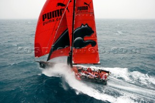 11OCT08. Il Mostro leaves Alicante for the start of Leg 1 of the Volvo Ocean Race 2008-09. Next stop is Cape Town in 6500NM (ETA 3rd Nov 08)