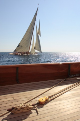 Onboard LulworthRgates Royales de Cannes 2006 Cambria 1929 au large