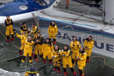 BREST FRANCE  7th JANUARY 2012 Maxi Banque Populaire V FRA the 140 foot trimaran skippered by Loick 