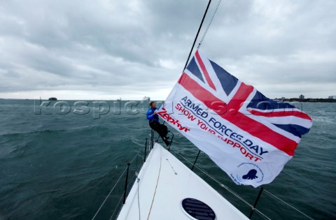 COWES ENGLAND  JUNE 30 Armed Forces Day Solo round the world sailor Dee Caffari MBE appointed a Hono