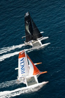 MARSEILLE,FRANCE, SEPTEMBER 29TH 2012 : MOD70s fleet during the Marseille City Races of the MOD70 European Tour.