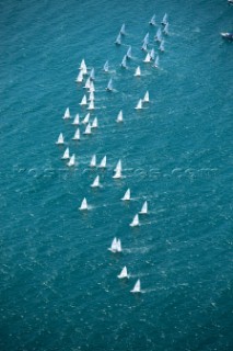 Wrightsville Beach, North Carolina - May 20: Aerial photographs of the 2007 Laser Sailboat Nationals, held at Wrightsville Beach NC, on May, 20, 2007.