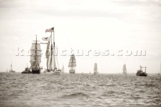 Tall Ships RI 2007 Newport RI. Photographed here leaving Newport sailing through Narragansett Bay.