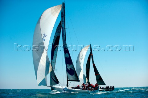 AUDI MEDCUP CIRCUIT CASCAIS PORTUGAL MAY 21ST 2011 Day 4  TP52 Coastal Race Synergy RUS the fleet ra