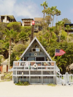 This is a beautiful view of a beach hotel at Laguna beach California.