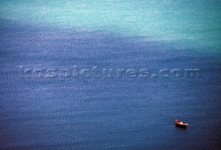 A lone fishing boat, Prachuap Khiri Khan.