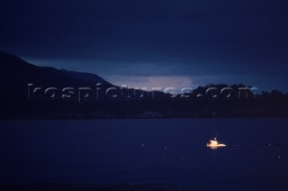 A fishing boat off Carmel in the Monterey Bay area of California.