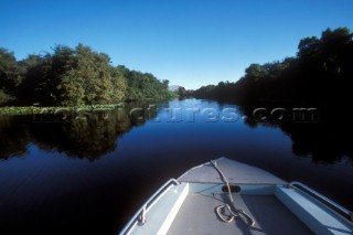 On the Pichaim River in the Pantanal, the largest freshwater estuary in the world. The Pantanal is located in western Brazil, along the Paraguay River and adjacent to to the Bolivian border.