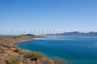 Woods Wheatcroft runs a section of trail above Concepcion Bay along the Sea of Cortez, Baja California, Mexico. Woods Wheatcroft/Aurora Photos