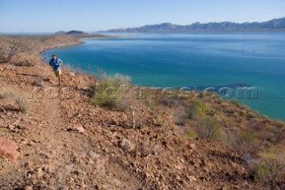 Woods Wheatcroft runs a section of trail above Concepcion Bay along the Sea of Cortez, Baja California, Mexico. Woods Wheatcroft/Aurora Photos