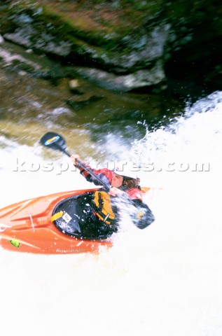 Kayaker Lane Jacobs takes a drop over a small waterfall on Cow Creek northern Idaho Every spring sma