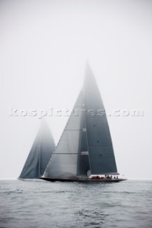 J Class Rainbow racing in Falmouth, UK, during 2012