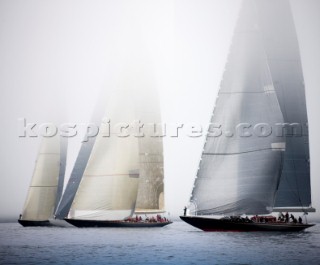 J Class fleet racing in Falmouth 2012