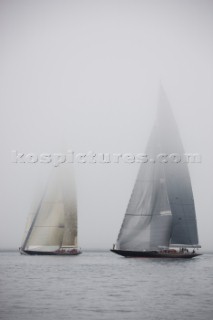 J Class Rainbow racing in Falmouth, UK, during 2012