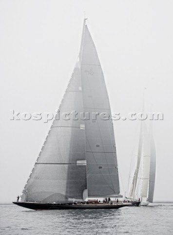 J Class Rainbow racing in Falmouth UK during 2012