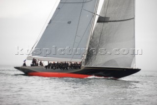 J Class Rainbow racing in Falmouth, UK, during 2012