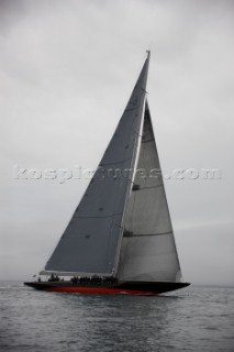 J Class Rainbow racing in Falmouth, UK, during 2012