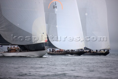 J Class fleet racing in Falmouth 2012