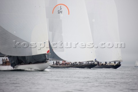 J Class fleet racing in Falmouth 2012