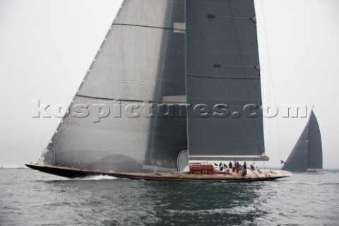 J Class Rainbow racing in Falmouth UK during 2012