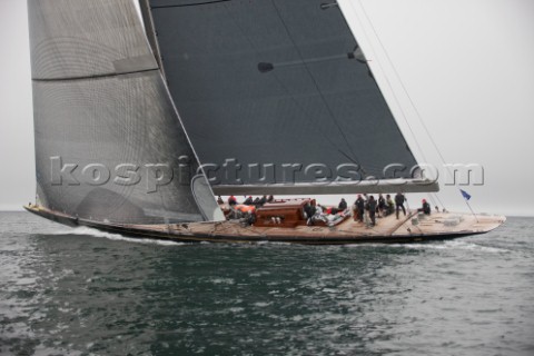 J Class Rainbow racing in Falmouth UK during 2012