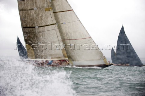 JULY 18  COWES UK the J Class yacht Velsheda racing in the J Class Regatta on The Solent Isle of Wig